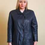 Metalische Lederjacke L