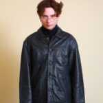 Lederjacke mit Hemdkragen L