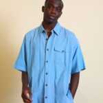 Blaues oversize Hemd XL