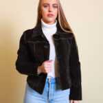 Schwarze Lederjacke M