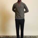 Olivegrüne Stoffjacke L