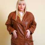 Braune Lederjacke XXL