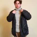 Schwarze Lederjacke L