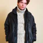 Schwarze Lederjacke XXL