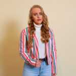 Bunter gestreifter Blazer M