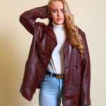 Leder Mantel XL