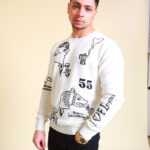 Weißer Pullover L