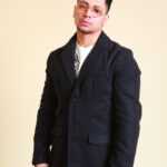 Schwarze Jacke in Sacko-Optik L