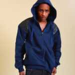 Blaue Kapuzenjacke L