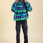 Bunter Fließpullover XL