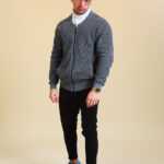 Graue Strickjacke M