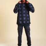 Schwarzer Fishbone Pullover L