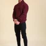 Bordeauxfarbener Pullover L