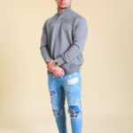 Grauer Pullover L