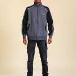 Grau-schwarze Strickjacke S