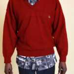 Bordeaux-farbender Lacoste Pullover L