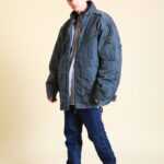 Graue gefütterte Winterjacke XL