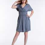 Elegantes Cocktail-Kleid mit V-Ausschnitt und Reißverschluss an der linken Seite, Yasbis L