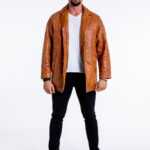 Cognac Lederjacke L