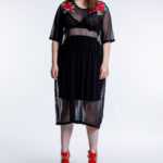 Transparenntes Blumen Kleid 4XL