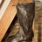 Dunkelbraune Echtlederstiefel 41,5