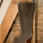 Braune hohe Wildlederstiefel 41