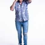 Designerhemd im Hawai Stil mit Blau / Weissen Muster, Tori Richard M