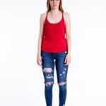 Rotes süßes Top mit Trägern in Tank Top Style, Fluxus XS