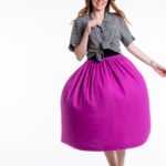 Handgemachter Rock mit breitem Gummibund, er wurde aus einem Maxikleid upgecycled., ONE OF A KIND by VALLINTAGE M