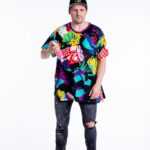 Vintage Oversize T-Shirt mit bunten Aufdruck von Blumen und Cola Dosen., Renatof B+A Moda M