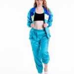Vintage Jogginganzug für Damen in türkis und gelb von Puma. Jacke Größe 5 und Hose Größe 5., Puma