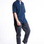 Dunkelblaues Poloshirt mit besticktem Krokodil sowie Branding im Ausschnitt, Tommy Hilfiger L