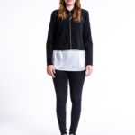 Vintage Blazer Jacke mit Reisverschluss mini Schleppe und transparenten Elementen, MCP L