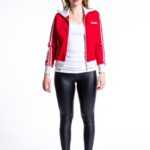 Vintage Adidas Jacke mit Turtle Neck sowie Klettverschlusstasche auf der linken Brust, retro 90er Jahre Stil, Adidas L