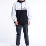 schwarz, weiss Tracking Jacke mit Backprint, Reebok XL