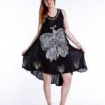 Sommerkleid im indischen Style mit Schmetterling Bestickung, Handmade in India One Size