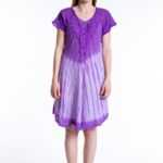 Sommerkleid mit Spitze auf den Schultern und Schnürung am Dekolte und Bestickung, Handmade in India One Size