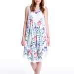 Sommerkleid und Handbemalten traditionellen Blumenstyle perfekt für warme Sommertage, Handmade in India One Size