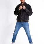 Levi`s dunkelgraue Jeans Jacke Oversize für Männer 70503 08, Levis L