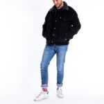 Levi`s Herren Oversize Style schwarz Jeansjacke mit teddyfell gefüttert in einem Guten Zustand, Levis XL