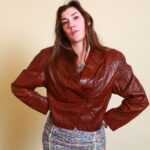 Braune Lederjacke M