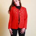 Roter Schurwolle, Poliester Pullover M