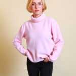 Rosa Rollkragenpullover L