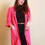 Pinke Strickjacke L