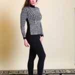 Schwarz weißer Pullover M