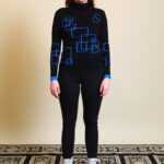 Schwarz blauer Pullover M