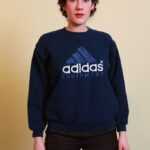 Blauer Retro-Pullover S