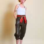 Braune Kunstlederhose S