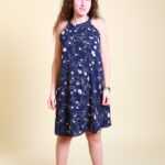 Vintage Blumen Neckholderkleid M