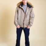 Bomber Jacke in Beige XXL